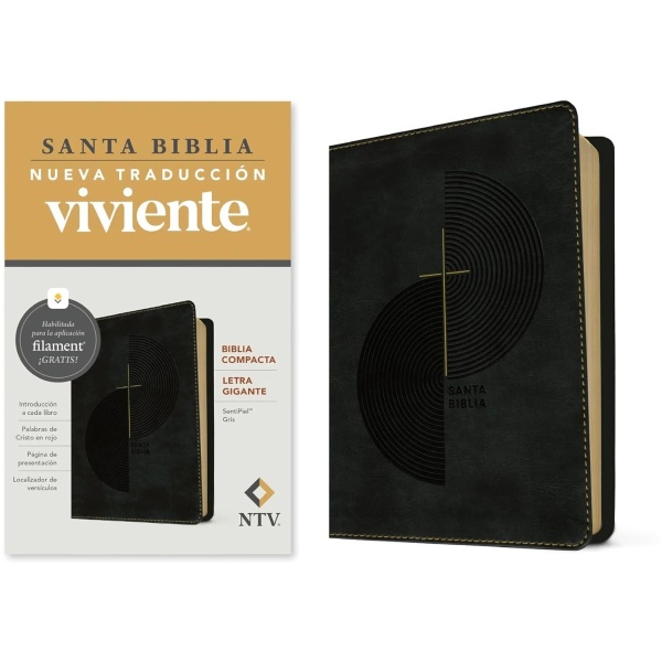 Biblia NTV compacta con filament gris sim piel lt gde 10pt