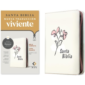Biblia NTV compacta con filament beige sim piel lt gde cierre 10pt