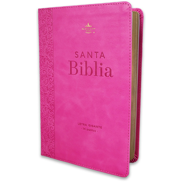 Biblia RVR1960 Corinto rosa im piel 14pt