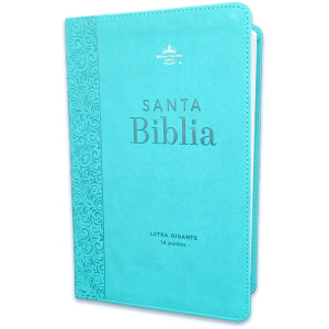 Biblia RVR1960 Corinto turquesa im piel 14pt