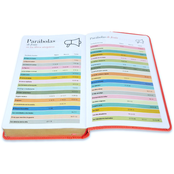 Biblia RVR1960 Corinto coral im piel 14pt - Image 4
