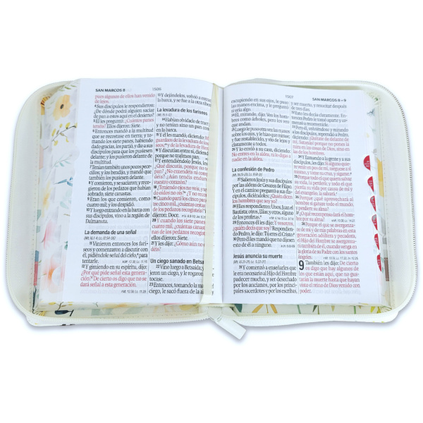 Biblia RVR1960 victoria flores blanco im piel índice cierre chica 12pt - Image 3
