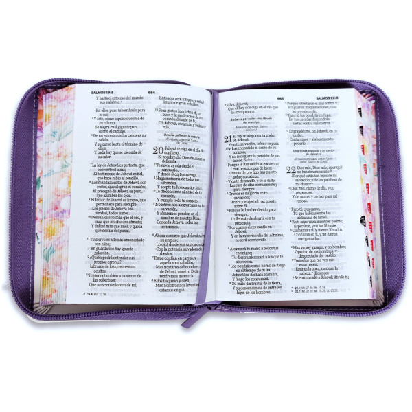 Biblia RVR1960 Jardin lila cto pintado im piel cierre índice 8.5pt - Image 5