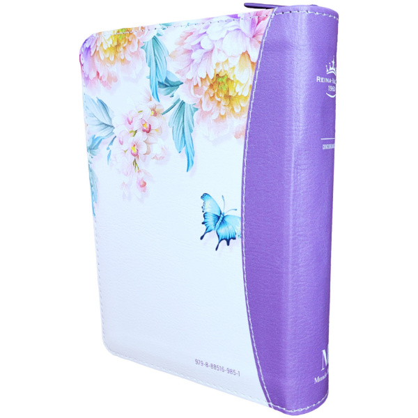 Biblia RVR1960 Jardin lila cto pintado im piel cierre índice 8.5pt - Image 2