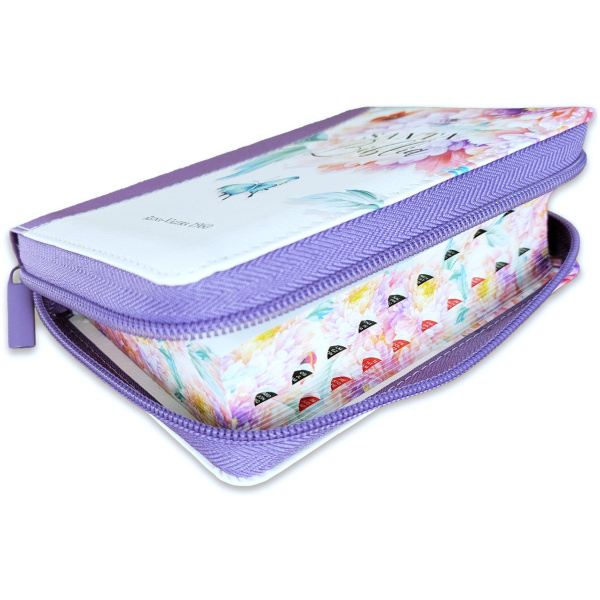 Biblia RVR1960 Jardin lila cto pintado im piel cierre índice 8.5pt - Image 3