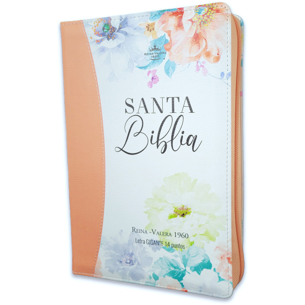 Biblia RVR1960 Jardin coral cto pintado im piel cierre índice 14pt
