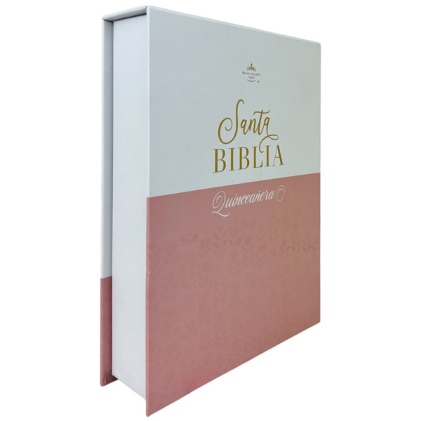 Biblia RVR1960 Quinceañera rosa blanco im piel índice cierre chica 10pt - Image 2