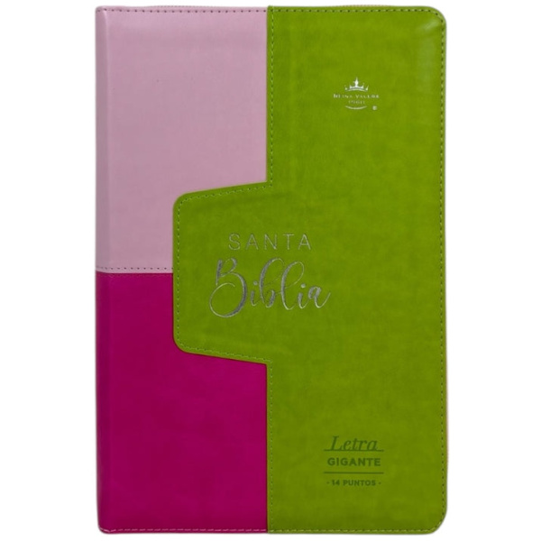 Biblia RVR1960 Iconic fucsia rosa lima im piel cierre índice manual 14pt