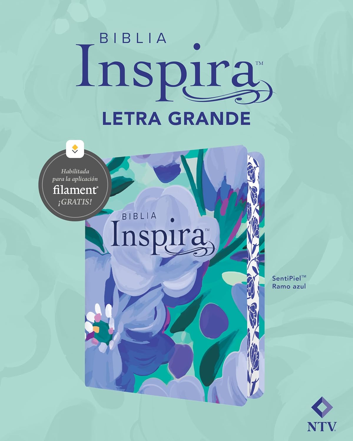 Biblia Ntv Inspira Con Filament Ramo Azul Lt Grande 10.5pt