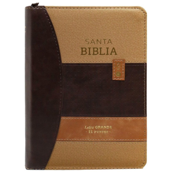 Biblia RVR1960 Entusiasmo café café café im piel cierre índice chica 11pt