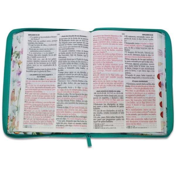 Biblia RVR1960 Maravilla mariposas turquesa im piel cierre índice 15pt 085PJR - Image 4