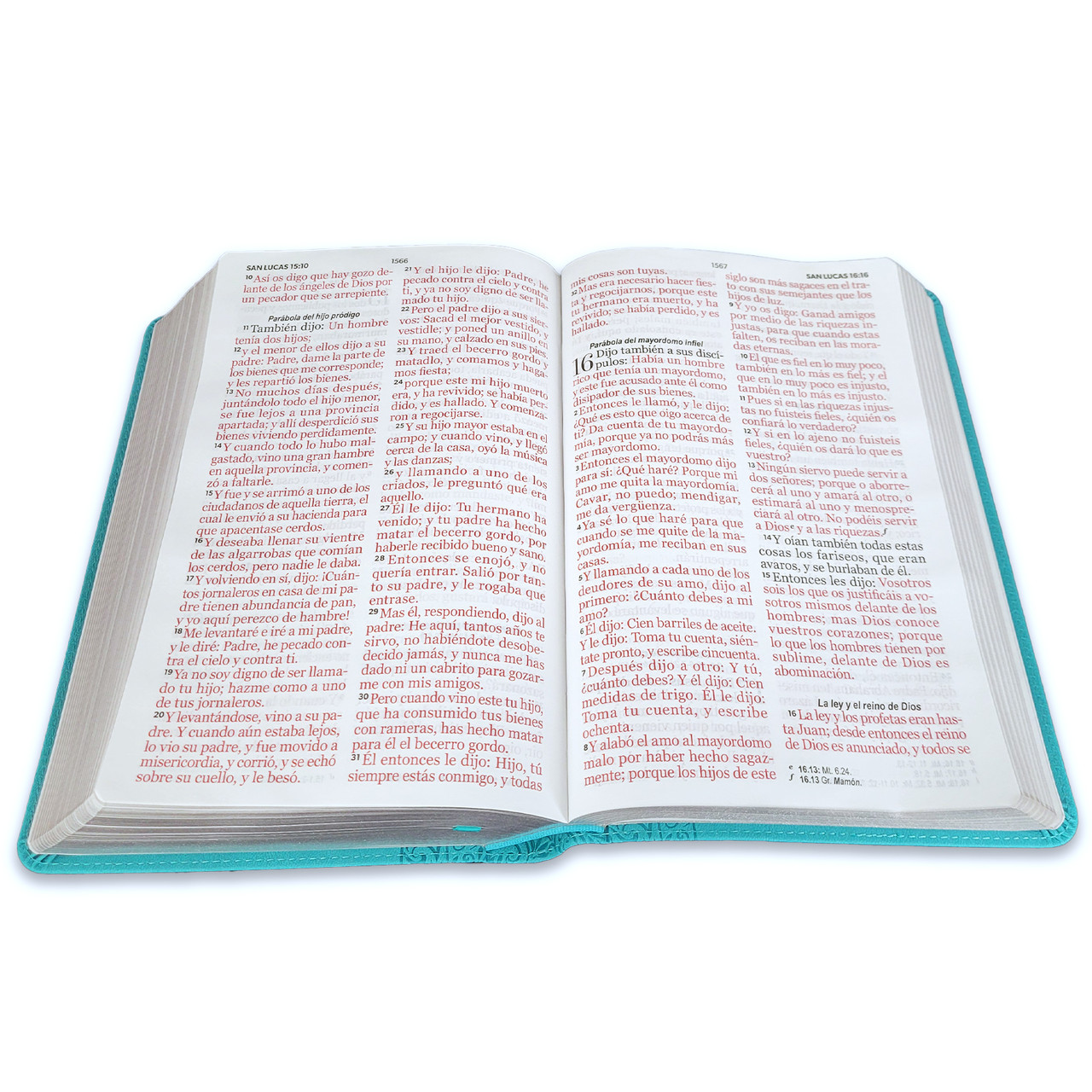 Biblia RVR1960 Corinto turquesa im piel 14pt