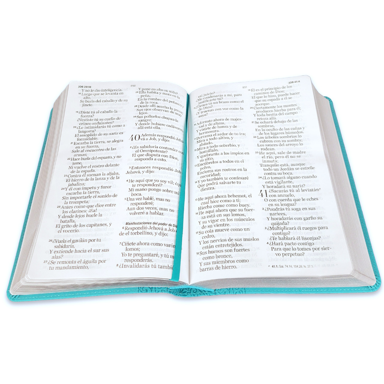 Biblia RVR1960 Corinto turquesa im piel 14pt