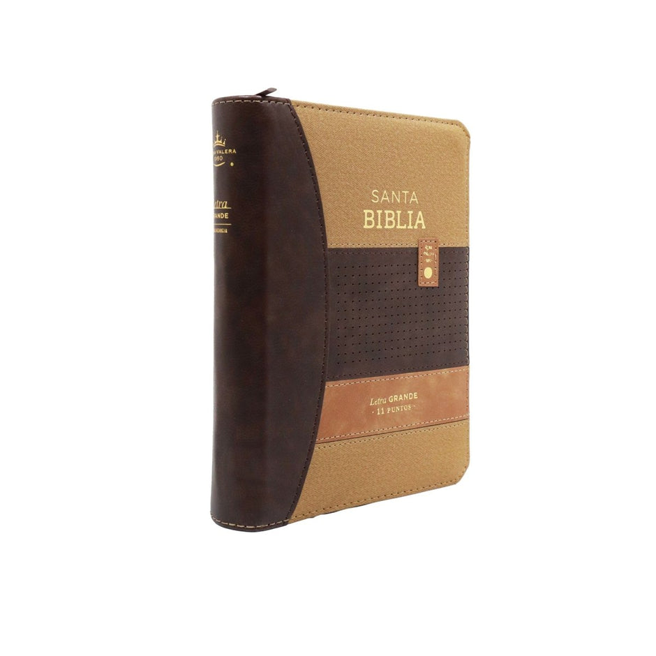 Biblia RVR1960 Entusiasmo café café café im piel cierre índice chica 11pt