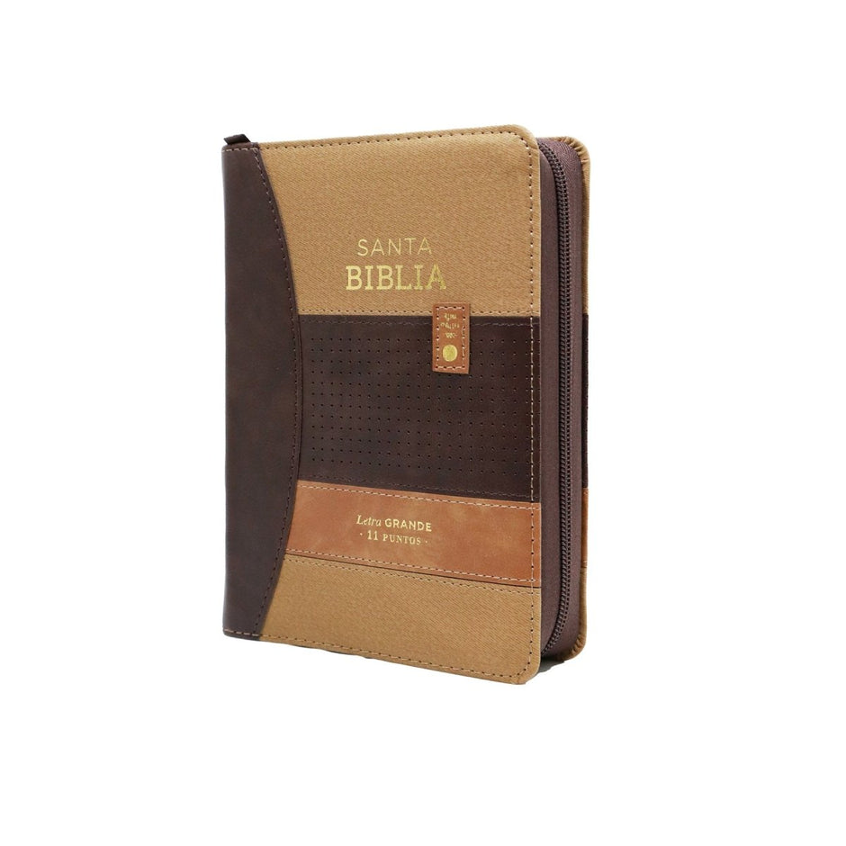 Biblia RVR1960 Entusiasmo café café café im piel cierre índice chica 11pt