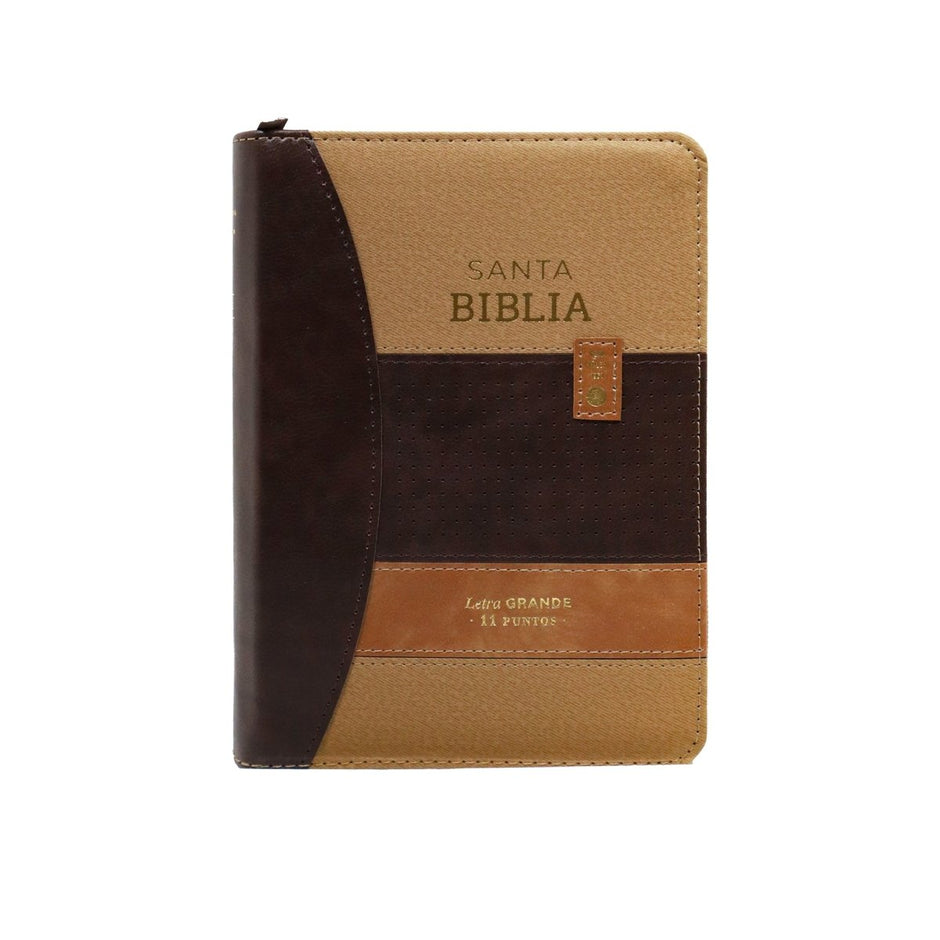 Biblia RVR1960 Entusiasmo café café café im piel cierre índice chica 11pt
