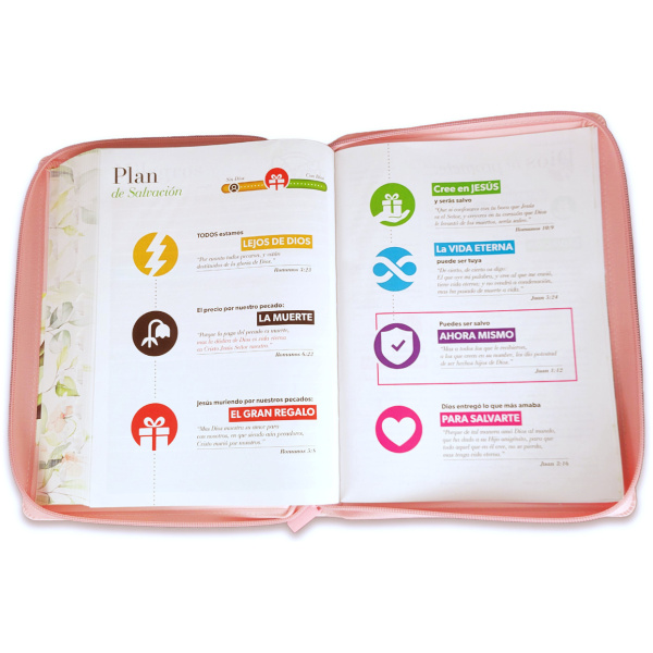 Biblia RVR1960 Maravilla boho rosa im piel cierre índice GI 15P 085PRJ - Image 5