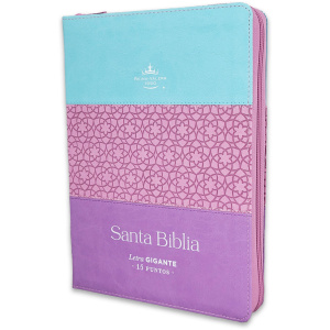Biblia RVR1960 Tricolor azul/rosa/lila im piel cierre índice 15pt 085PRJ