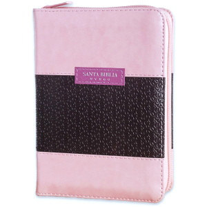 Biblia RVR1960 Classic rosa café im piel cierre índice bolsillo 8.5p