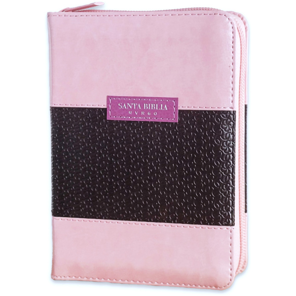 Biblia RVR1960 Classic rosa café im piel cierre índice bolsillo 8.5p