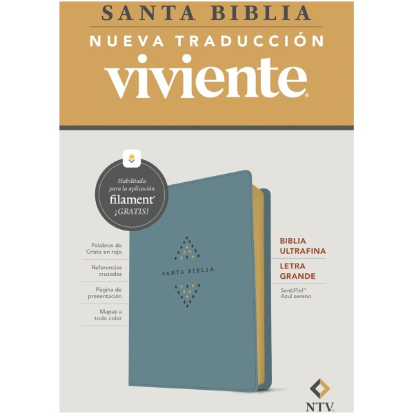 Biblia NTV Ultrafina con filament azul sereno sim piel lt gde 10.25pt - Image 4