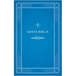 Biblia RVR1960 economica de evangelismo azul rústica conc