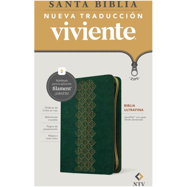 Biblia NTV Ultrafina con filament verde sim piel 8.75p - Image 4