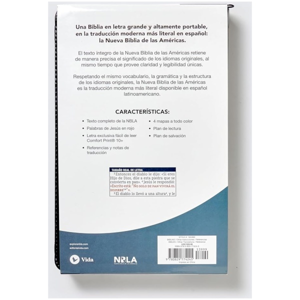 Biblia NBLA Ultrafina negro im piel manual cierre 10pt - Image 2