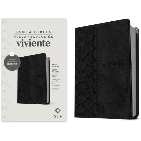 Biblia NTV manual con filament negro LG 12p