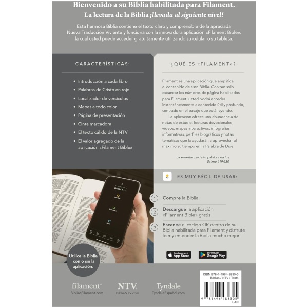 Biblia NTV manual con filament negro LG 12p - Image 2