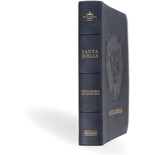 Biblia RVR1960 letra grande ed esp ceniza leon im piel manual 12pt - Image 3