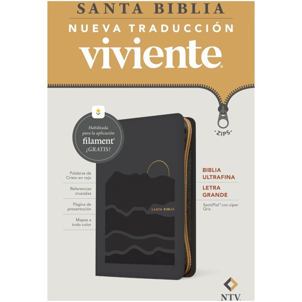 Biblia NTV Ultrafina con filament gris sim piel lt gde cierre 10.25pt - Image 4