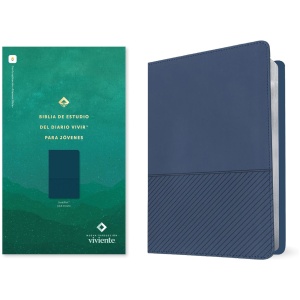 Biblia NTV Estudio diario vivir para jovenes con filament Azul sim piel 8.25pt
