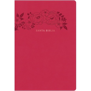 Biblia RVR1960 letra supergigante floral im piel GR 16pt