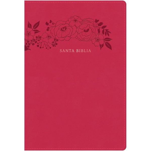 Biblia RVR1960 letra supergigante floral im piel GR 16pt