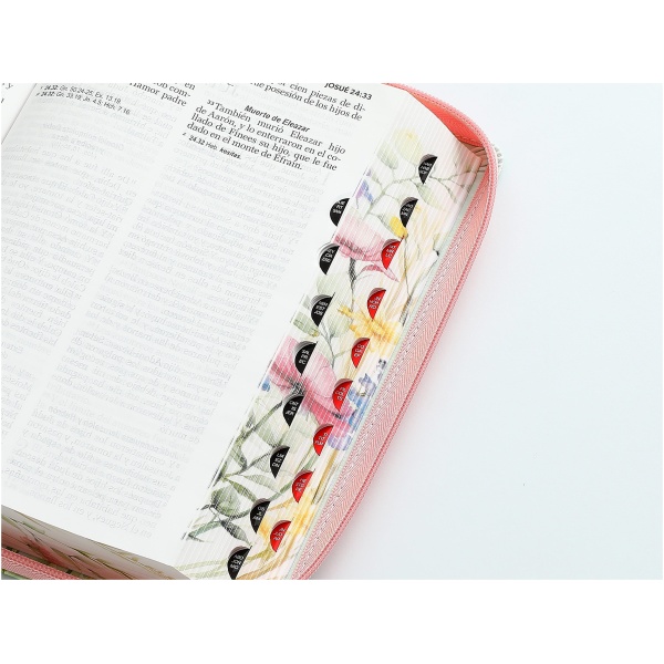 Biblia RVR1960 Pretty coral cto pintado im piel cierre índice TM 12.5P - Image 6