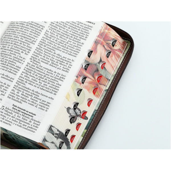 Biblia RVR1960 Pretty marron cto pintado im piel cierre índice TM 12.5P - Image 8