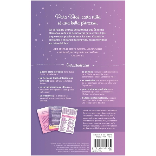 Biblia NTV Mi bella princesa  rosa sim piel 6.6pt - Image 2