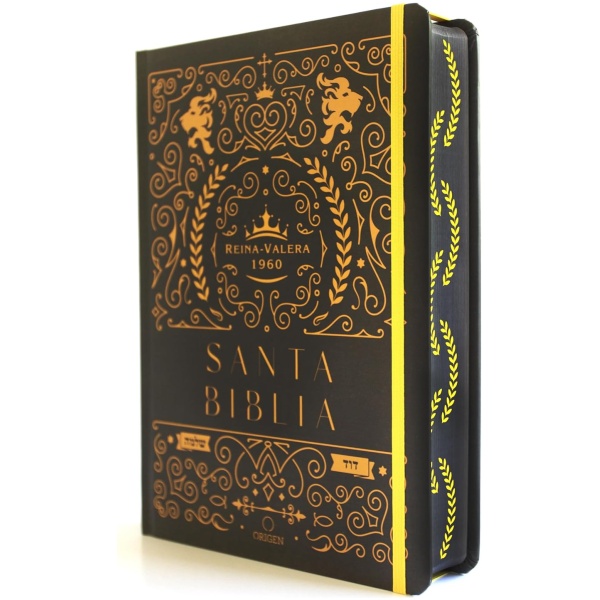 Biblia RVR1960 Apuntes negro oro cto pintado tapa dura manual 11p - Image 3