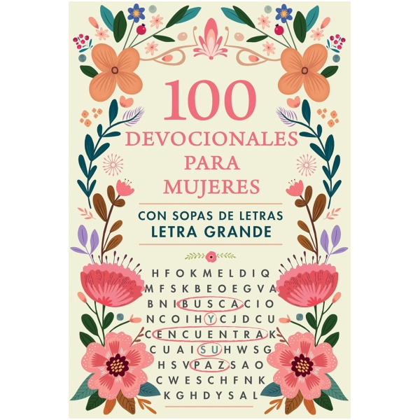 100 devocionales para mujeres con sopa de letras (letra grande)
