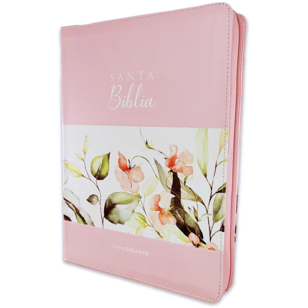 Biblia RVR1960 Maravilla boho rosa im piel cierre índice GI 15P 085PRJ