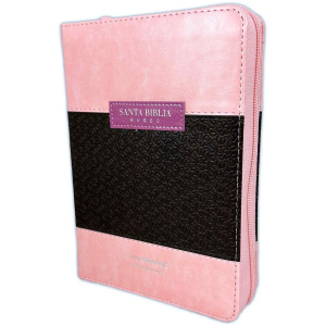 Biblia RVR1960 Clasica rosa cafe im piel cierre índice compacta 11p