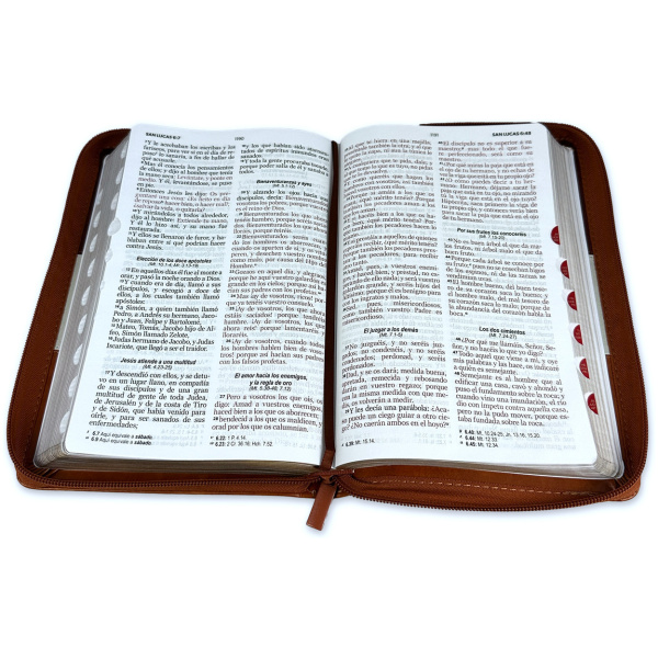 Biblia RVR1960 Tricolor marron beig café im piel cierre índice manual 12.5pt Vsp - Image 2