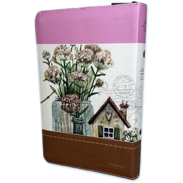Biblia RVR1960 Fantasia rosa fantasia cafe im piel cierre índice manual 12.5pt Vsp - Image 4
