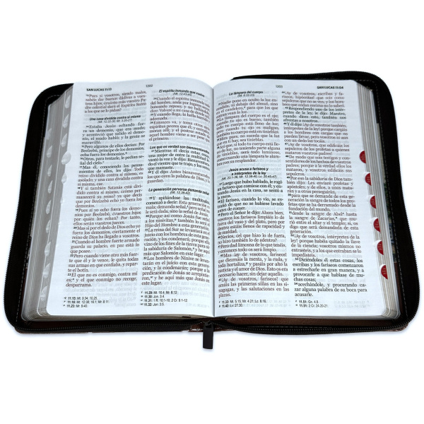 Biblia RVR1960 Fantasia marron fantasia grana im piel cierre índice manual 12.5p Vsp - Image 3