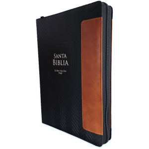 Biblia RVR1960 Geometrico sg negro cafe im piel cierre índice TG 19P