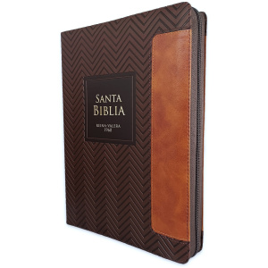 Biblia RVR1960 Geometrico sg negro cafe cafe im piel cierre índice TG 19pt