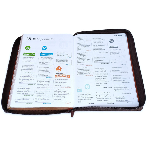 Biblia RVR1960 Geometrico sg negro cafe cafe im piel cierre índice TG 19pt - Image 3