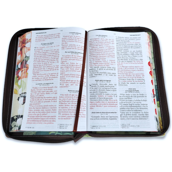 Biblia RVR1960 Pretty marron cto pintado im piel cierre índice TM 12.5P - Image 4