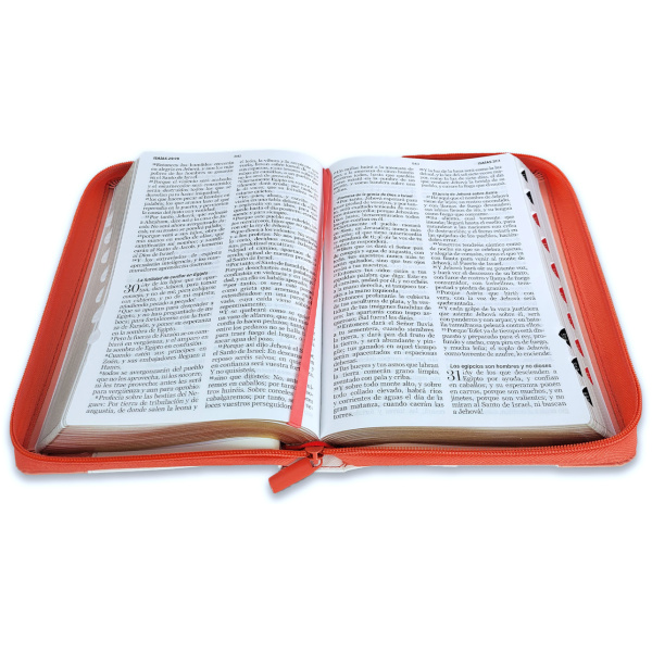 Biblia RVR1960 Inspiracion pajaros coral bco im piel cierre índice TM 12.5pt - Image 2